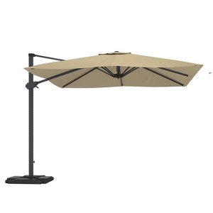 CASAINC 10 FT Square Cantilever Umbrella with Base - 1 of 4
