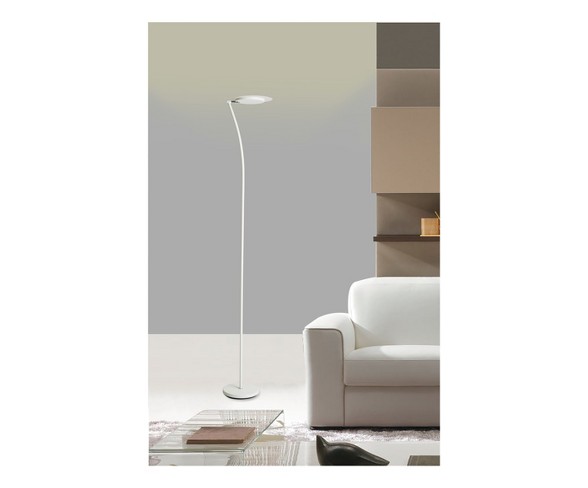 Adjustable Torchiere LED Floor Lamp White - Ore International