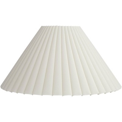 Springcrest Collection 7" Top x 20 1/2" Bottom x 10 3/4" High x 12 1/2" Slant Lamp Shade Replacement Large White Empire Box Pleat Spider Harp Finial