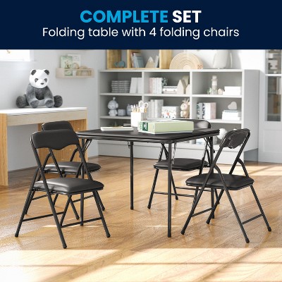 Flash Furniture Kids Colorful 5 Piece Folding Table and Chair Set