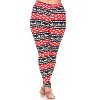 Women's Plus Size Printed Leggings - One Size Fits Most Plus - White Mark - 3 of 3