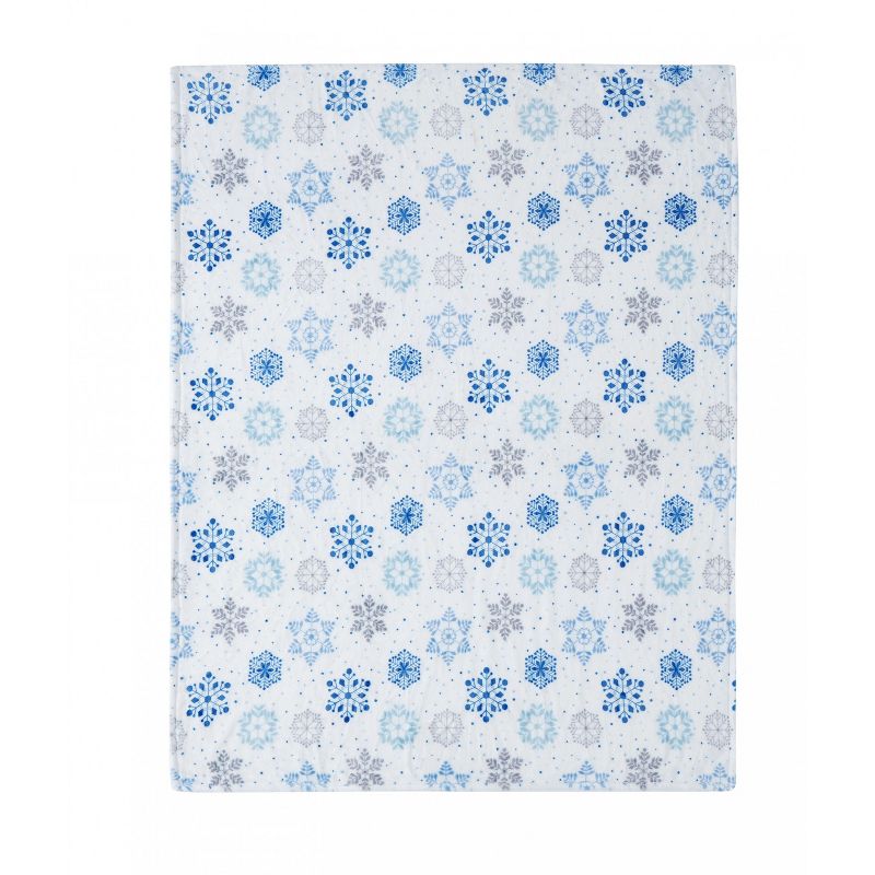 Kate Aurora Holiday Living Blue & Silver Christmas Snowflakes Accent Throw Blanket - 50 in. W x 60 in. L, 3 of 5