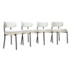Sapphtopaz Dining Chairs Mid-Century Modern Upholstered Chair with Curved Backrest and Metal Legs Chairs for Dining Room, Living Room, White - 2 of 4