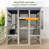 62.6 inch Outdoor Wooden Catio for Cats, Large Cat Enclosure with Waterproof Roof Secure Rust-Proof Wire Pet Cage for Patio - 2 of 4