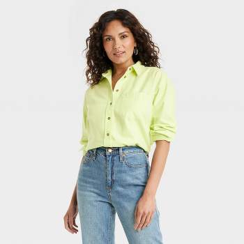 Women's Long Sleeve Flannel Button-Down Shirt - Universal Thread™ Light Green XL