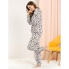 Allegra K Women's Winter Flannel Long Sleeve Nightwear Top and Pants Pajama Sets - 4 of 4