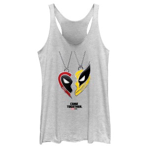 Women's Marvel: Deadpool & Wolverine Best Friends Necklace Poster Racerback Tank Top - 1 of 4