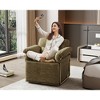 360-Degree Swivel Square Accent Sofa Chair, Plush Fabric Lounge Chair with Gold Metal Legs, Comfortable Armchair for Living Room - 4 of 4