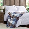 Hastings Home Oversized Vintage-Style Faux Cashmere Throw Blanket - Blue/Brown Plaid - 4 of 4