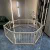 LAOTIES Folding Wooden Freestanding Dog Gate,8 Panel Indoor Pet Fence for Doorways,Stairs And Hallways,Step Over Dog Barrier - 2 of 4