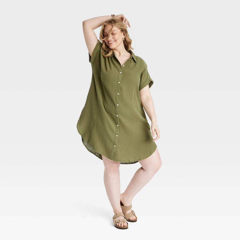 Women's Short Sleeve Mini Shirtdress - Universal Thread™, 4 of 11
