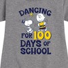- Peanuts - Dancing For 100 Days Of School Graphic Short Sleeve Fleece Dress - 2 of 4