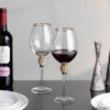 Dinewares Red Wine Glasses with Diamond Rhinestone Accent - 18 oz, 10 Inches Tall - Perfect Glasses for Bride and Groom - 4 of 4