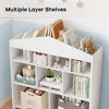 Kids Bookshelf with 9 Storage Cubbies Dollhouse Bookcase Toy  Wooden Bookshelf Playroom - 4 of 4