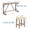 4-Piece Bar Table Set with Power Outlet, Dining Set Contemporary, Dining Set Rectangle with 3 Padded Stools for Living Room&Dining Room-Cuddlewood - 4 of 4
