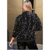 Anna-Kaci Sparkly Sequin Jacket Glitter Long Sleeves Zip Up Bomber Velvet Jacket - 3 of 4