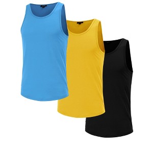 Men's 3 Pack Sleeveless Tank Tops Workout Shirt Quick Dry T-Shirts Casual Vest - 1 of 4