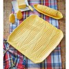 TAG Corn on Cobb Textured Ceramic Yellow Platter Dishwasher Safe 12.5L x12.5W x 1.1H - 2 of 3