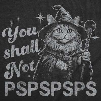 Мужские футболки Crazy Dog T-Shirts, Inc. Mens Funny T Shirts You Shall Not Pspspsps Sarcastic Kitten Graphic Novelty Tee for Men - Crazy Dog Men's T Shirt For Cat Lovers Black M — фото 2