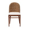 bali & pari Denver Acacia Wood and Seagrass Dining Chair White/Walnut Brown: Bohemian Style, Foam Padded - image 3 of 4