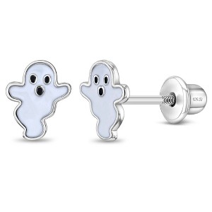 Girls' Ghostly Enamel Screw Back Sterling Silver Earrings - In Season Jewelry - 1 of 4