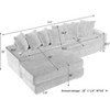 NicBex Couches for Living Room 111.4" Corduroy Sofa Lounge with Cup Holders and Lockers on the Armrests and a Reversible Chaise - 3 of 4