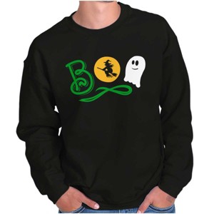 Boo Cute Witch Ghost Halloween Sweatshirt for Men or Women Brisco Brands - 1 of 4