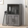 Cat Litter Box Enclosure Furniture, Hidden Double Litter Box Cabinet with Ladder, Entertaining Platform & Washroom Indoor - 3 of 4