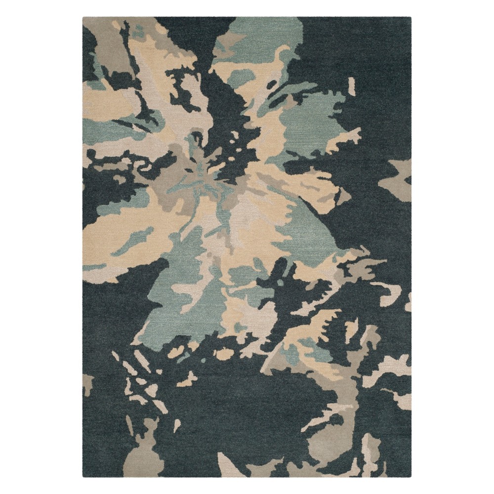 6'x9' Camouflage Area Rug Steel Blue - Safavieh