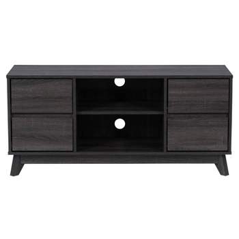 Hollywood Wood Grain TV Stand for TVs up to 55" with Drawers Dark Gray - CorLiving