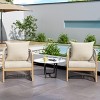 Modern Curved Back Aluminum Patio Accent Arm Chair,Outdoor Poolside Lounge Chair,Woven Rope Back Garden Armchair with Cushion-Coolbibila - 3 of 4