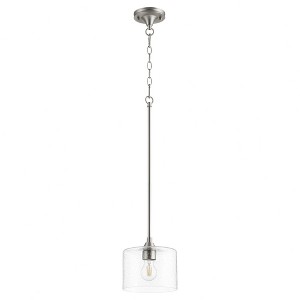 Quorum Lighting Dakota 1-Light Pendant, Satin Nickel, Clear Seeded Glass - 1 of 1