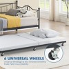 Twin Daybed with Trundle, Metal Day Bed Twin Size with Steel Slat Support, Modern Pull Out Day Bed Frame for Kids Room, Living Room, Guest Room - 3 of 4