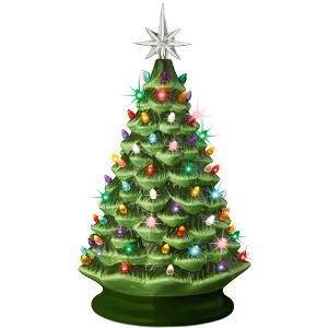 Best Choice Products 18in Ceramic Christmas Tree, Pre-lit Hand-Painted Holiday Decor w/ 93 Lights - 1 of 4