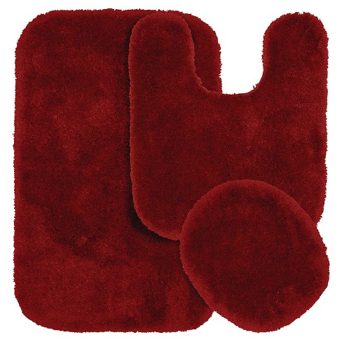 3pc Bathroom Rugs Sets 3 Piece, Velvet Foam Bath Mat - Non-Slip, Machine  Washable Bath Rugs-Dries Q