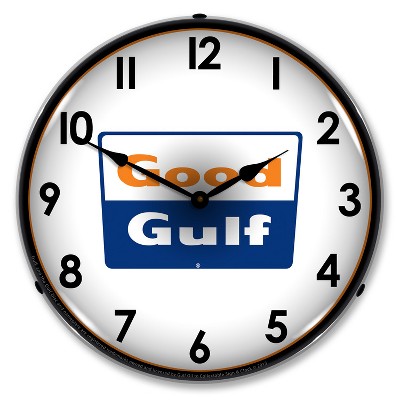 Collectable Sign & Clock | Good Gulf LED Wall Clock Retro/Vintage, Lighted