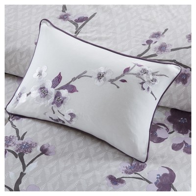 California King Purple Cotton 8-Piece Bed in a Bag Set
