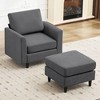 Hyleory Modern Comfort Accent Chair with Ottoman - Living Room Bedroom Leisure Preferred, Modern Simple Home Reading Corner Essentials - 3 of 4