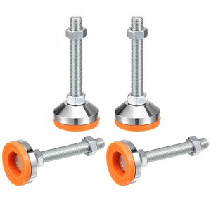 Unique Bargains Carbon Steel Non-Skid Adjustable Furniture Table Feet Leveling Feet 4 Pcs - 1 of 4