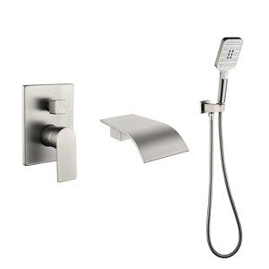 CLIHOME Wall Mount Single-Handle 3-Spray Tub and Shower Faucet with Handheld Shower Head (Valve Included) - 1 of 4