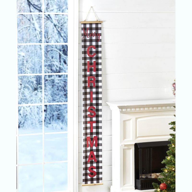 The Lakeside Collection Plaid Holiday Decor - Black and White 70" Banner 1 Pieces, 2 of 6