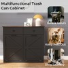 KTMBDW Double Tilt Out Trash Cabinet 20 Gallon Wooden Free Standing Laundry Sorter Cabine,Recycling Cabine with Hideaway Drawer for Kitchen - 4 of 4