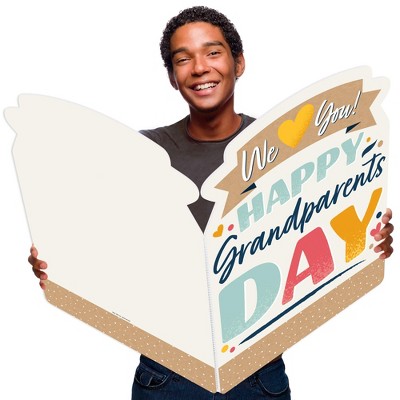 Big Dot of Happiness Happy Grandparents Day - Grandma & Grandpa Giant Greeting Card - Big Shaped Jumborific Card