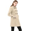 INSPIRE CHIC Women's Stand Collar Double Breasted Slant Pockets Trendy Outwear Winter Coat - 4 of 4