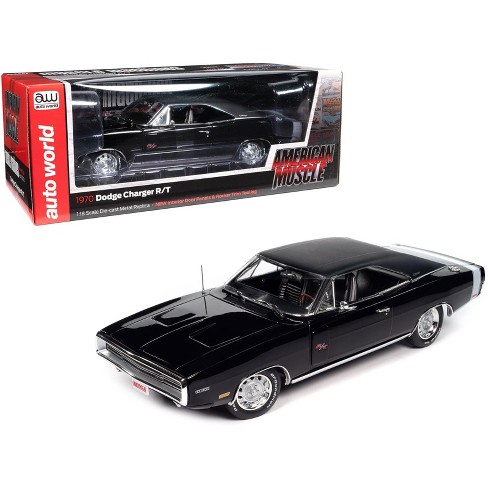 1969 Ford Mustang Gt Raven Black With White Stripes And Gold Interior 1/18  Diecast Model Car By Auto World : Target