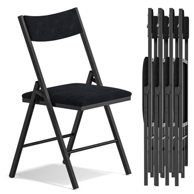 SKONYON 6 Pack Velvet Padded Folding Chair Comfortable and Heavy-Duty Seating