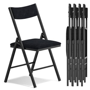 SKONYON 6 Pack Velvet Padded Folding Chair Comfortable and Heavy-Duty Seating - 1 of 4