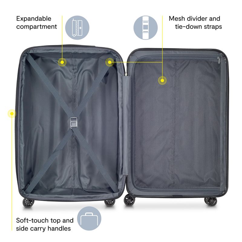 DELSEY Paris Aero Expandable Hardside Carry On Spinner Suitcase - Blue, 3 of 13