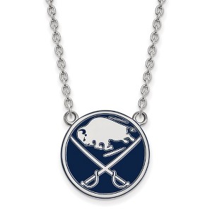 Black Bow Jewelry Sterling Silver Buffalo Sabres NHL Necklace 18 Inch - 1 of 4