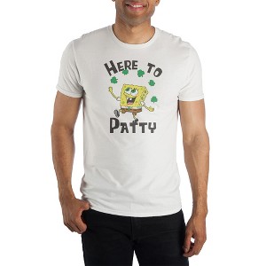Spongebob Squarepants Cartoon Here to Patty  White Graphic Tee - 1 of 2